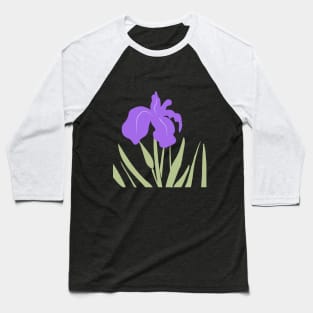 Purple Iris Summer Flower Wildflower Floral Baseball T-Shirt